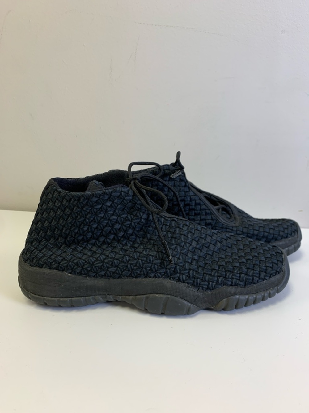 Jordan Black Woven Lace-Up Sneakers